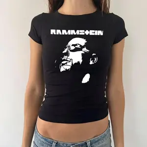 Rammstein Industrial Metal Baby Tee Vintage Streetwear Y2K Music Fan Gifts