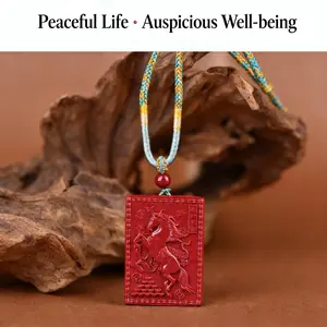 2026 Year of Horse “Success Arrives” Cinnabar Pendant | Chinese Zodiac Amulet Necklace for Luck, Wealth & Protection | good luck pendent | perfect family gift | Auspicious Jewelry