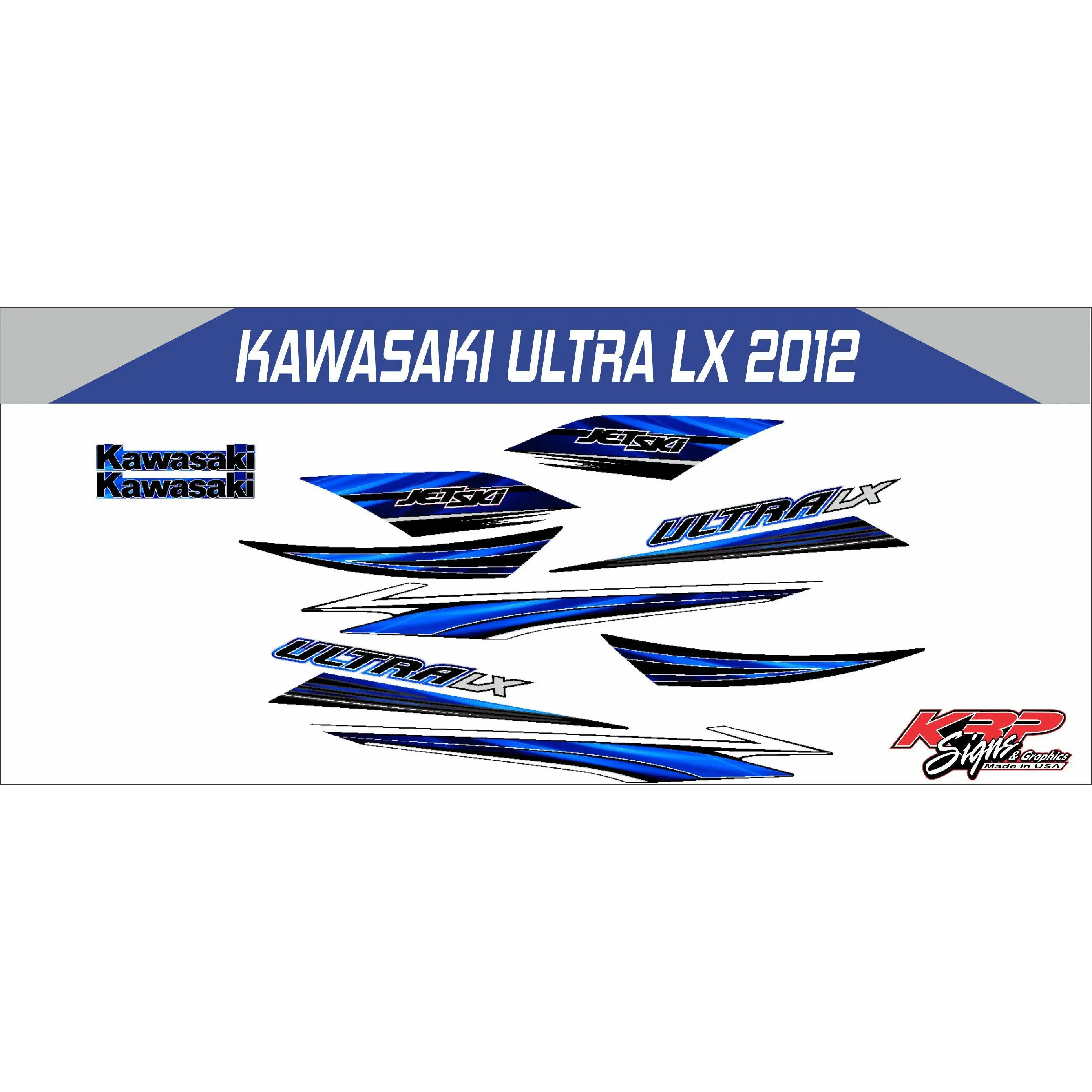 KAWASAKI Ultra LX 2012 Graphics / Decal / Sticker Kit Blue