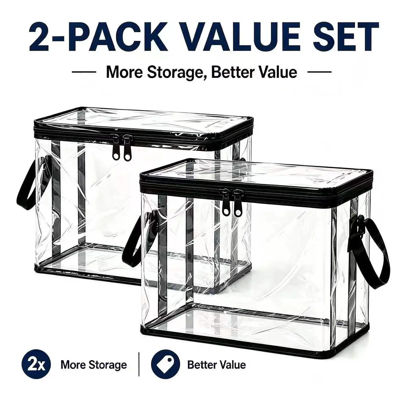 [Tonora] UFORU 2-4Pack Student Book and Toy Storage Boxes, Transparent PVC Foldable Storage Bags, Suitable for Dolls, Classroom/Home Storage #SummerWins #DFYD