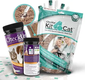 CheckUp Kit4Cat Glucose Test Strips Bundle for Cats & Dogs - Hydrophobic Litter & 50 Test Strips for Early Diabetes Detection - Made in USA
