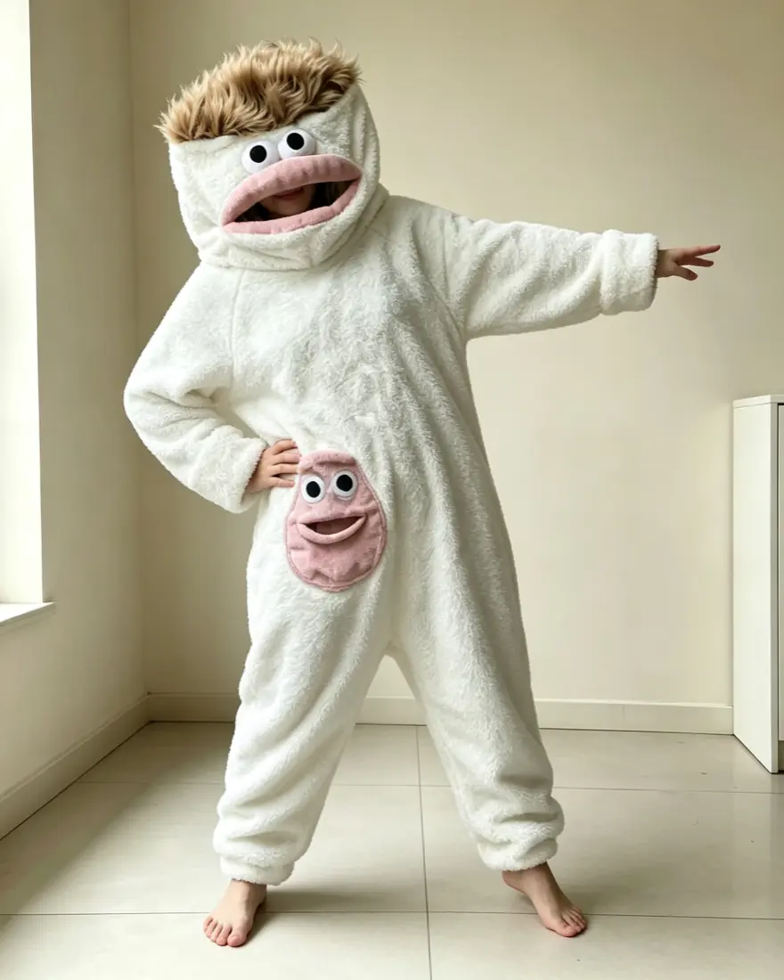 Premium oversized and elongated soft flannel jumpsuit pajamas, plush pajamas with free large comb, cute and quirky home clothes for parents, couples, and girlfriends, suitable for prank holiday atmosphere