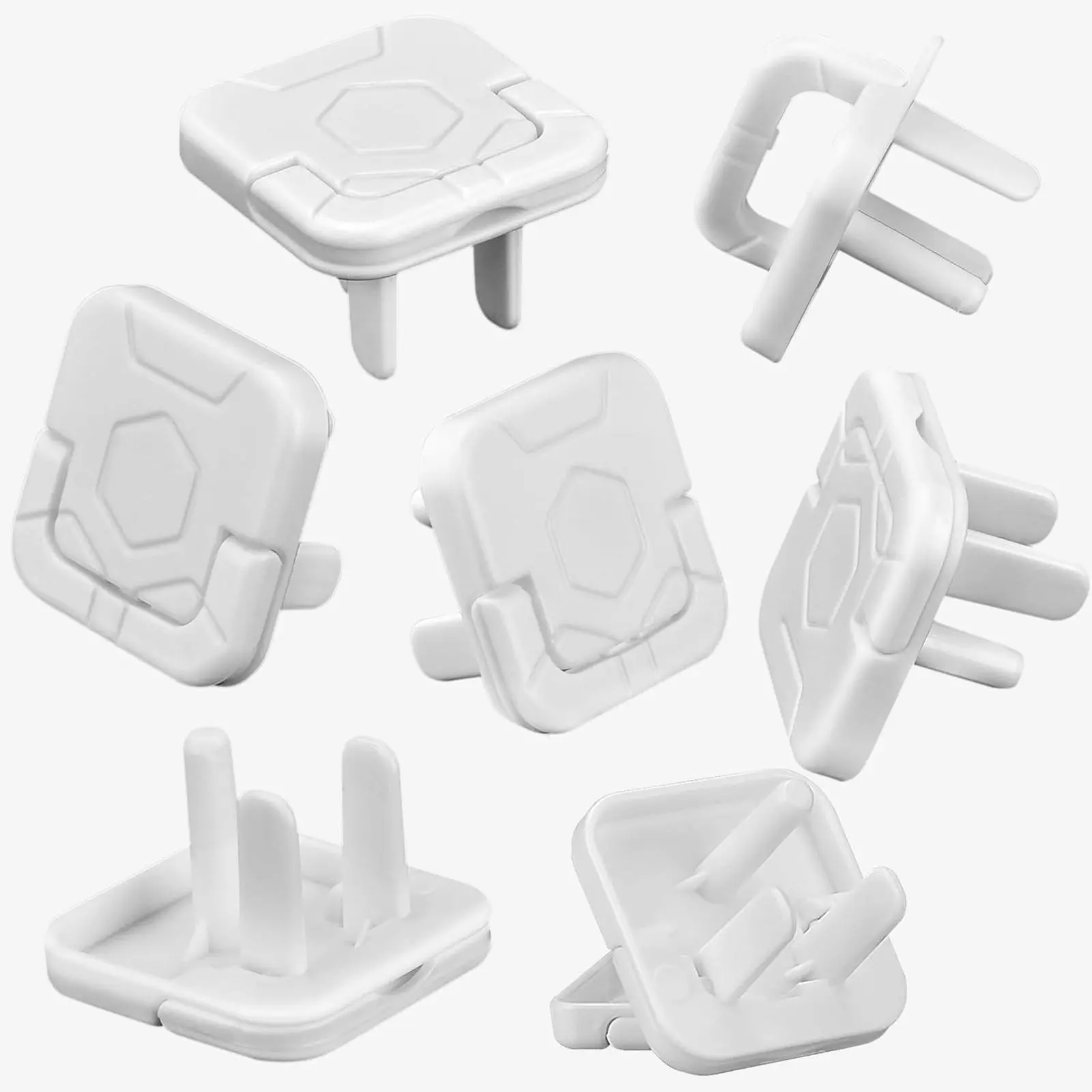 60 Pack Outlet Covers with Hidden Pull Handle, 3 Prong Socket Covers, White ABS Plug Protectors for Duplex Outlets, Wall Sockets and Power Strips, Home Safety for Pet Owners and Multi-Pet Households