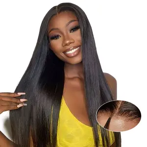 【Wig Clearence】Unipearl Wear and Go Glueless Wigs Human Hair Pre Plucked Pre Cut for Beginners 4x4 HD Lace Closure Wigs Human Hair 180% Density Straight Lace Front Wigs Bleached Knots No Glue Pre Cut 3 Seconds to Wear Glueless Wig