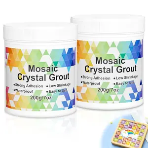 Mosaic Grout, 14.1oz Mosaic Grout for Crafts,  Grouting, Mosaics Tiles Glass DIY Decor, No Need to add Water, Direct Caulking Tile Tools, Translucent