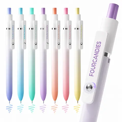 Back to School Haul Assorted Colored Pens & Refills, 7-Pack 0.7mm Fine Point Quick-Dry Ink Multi Purpose Fidget Pens with Silicone Comfort Grip for Note Taking, Drawing, Office & School Supplies