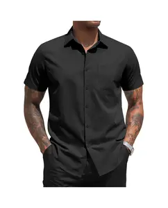 COOFANDY Men's Dress Shirts Short Sleeve Business Casual Regular Fit Button Down Shirts with Pocket