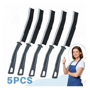 Mom's Ultimate Crevice Cleaner Pack - 5 Multifunctional Hard Bristle Brushes for Tile Grout, Window Tracks & Hidden Grime Home Tools Gadgets Heavy Duty Handle Cleaning