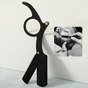 Men's Stainless Steel Manual Shaver Set, Folding Beard Trimmer, Eyebrow Razor, Dual-Sided Blade, Portable Grooming Kit, Shaver Razors