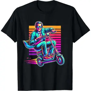 Casual Cotton shortsleeve tees  George Bush Jr. Electric Scooter T-Shirt