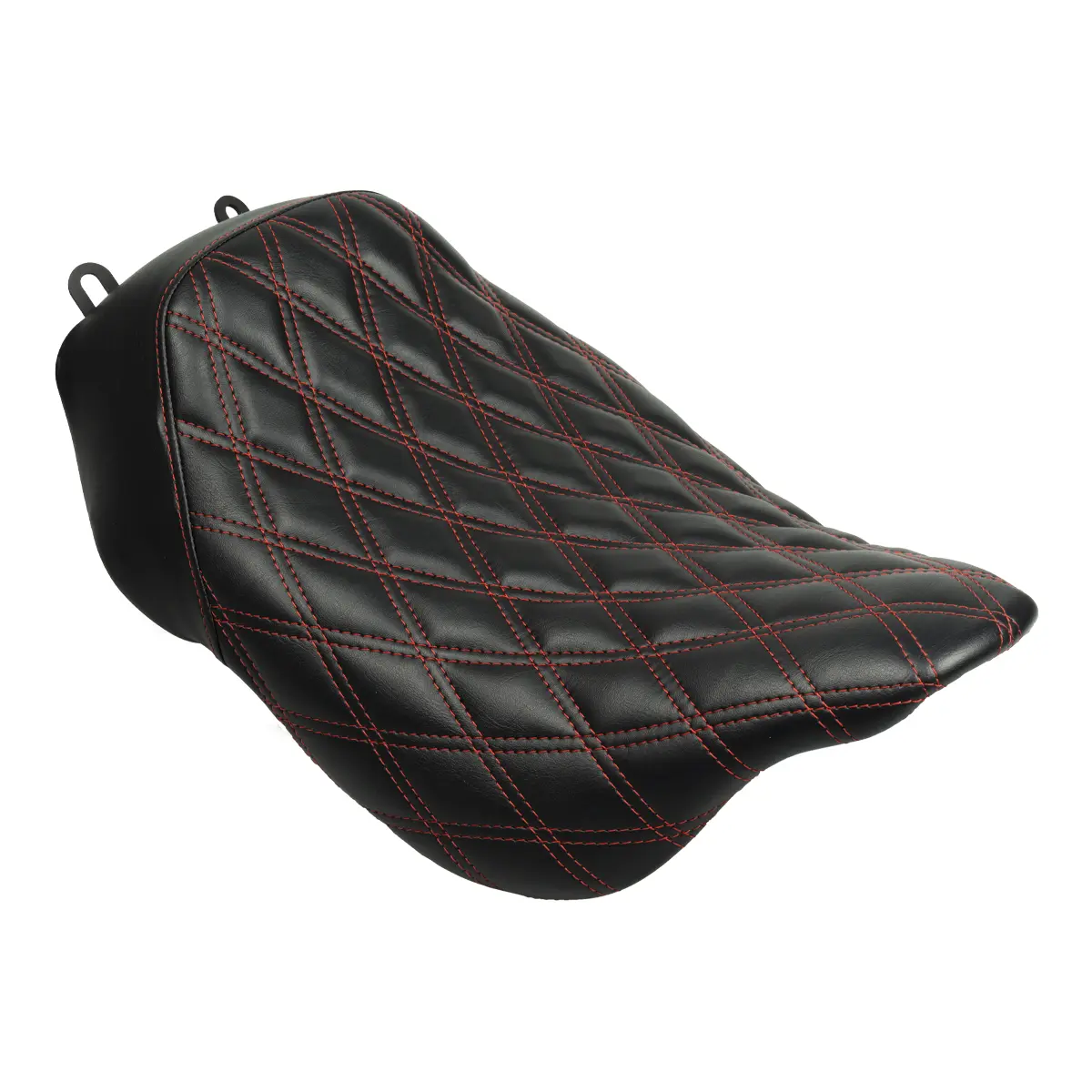 Alpha Solo Seat for Harley® Touring '08-'25 (Diamond / Red Stitch)