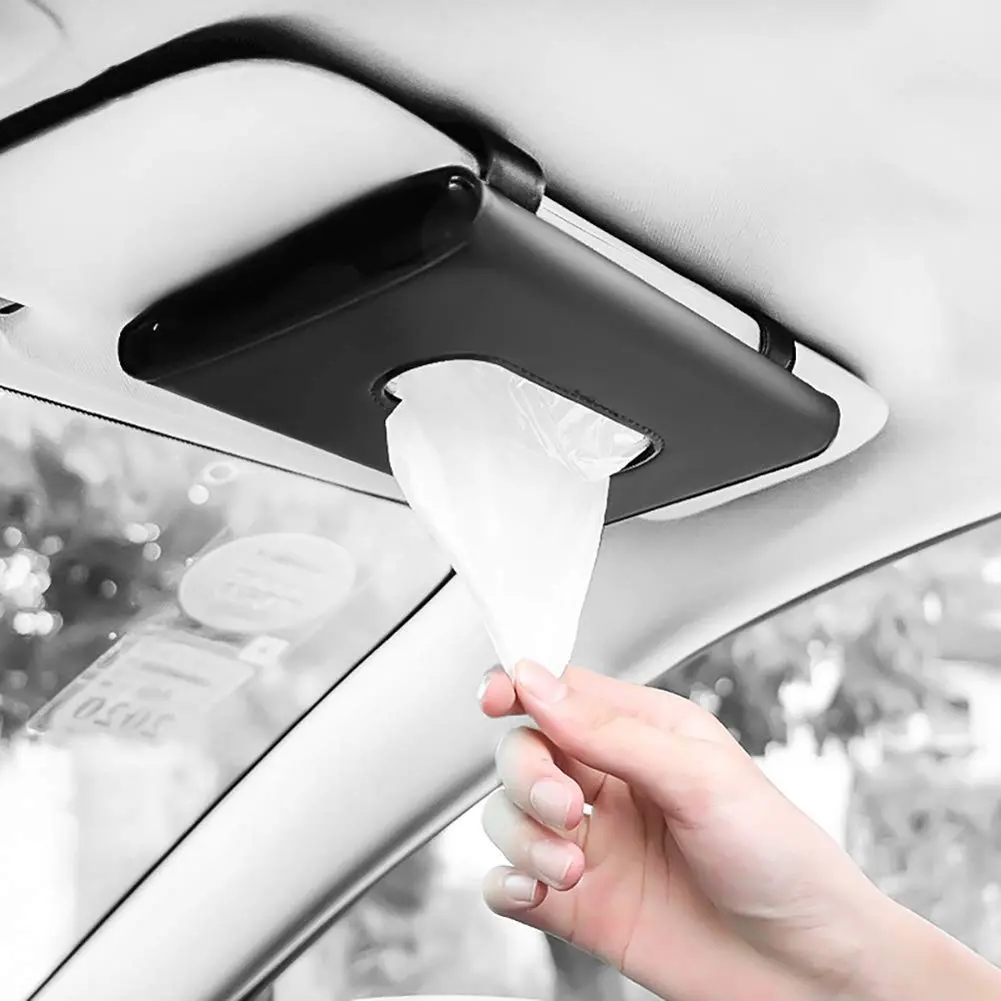 GJANSH Car Visor Tissue Holder, Sun Visor Napkin Holder Backseat Tissue Case, Premium Car Tissue Box for car, Vehicle