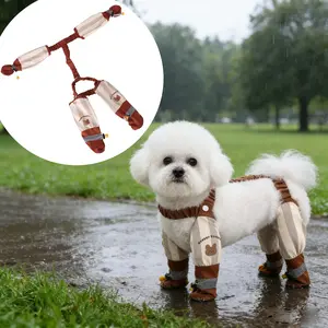 Full Leg Protection Reflective Stripe Pet Pants Adjustable Waterproof Pet Strolling Pants Anti-Slip Dustproof Dog Jumpsuit Shoes