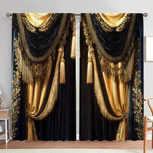 Floral & Leaf Pattern Door Curtain, 1 Set Exquisite Elegant Door Curtain, Home Decor for Living Room Bedroom Hotel Salon, Home Decoration Curtain