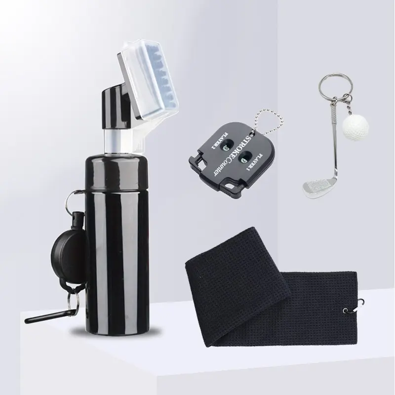 Golf Cleaning Kit, Golf Club Brush, 40x60cm Microfiber Towel, Mini Scorer, Keychain, Portable Golf Accessories, Golf Gift