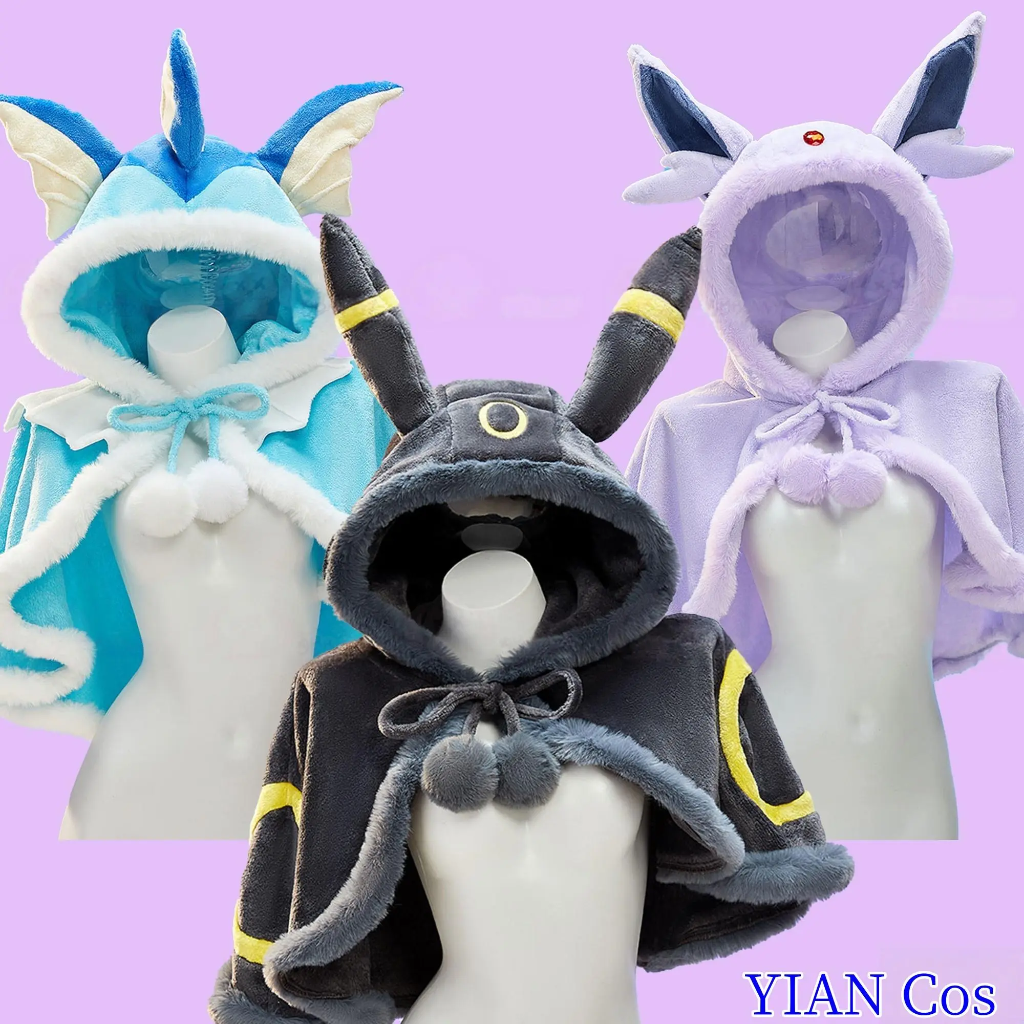 pokemon christmas dress Pokmon Vaporeon-Umbreon-Sylveon Cosplay Clothes Set, Grey-Blue-Purple Cape  Dress with Winter Plush, for Halloween Christmas New Year Celebrations