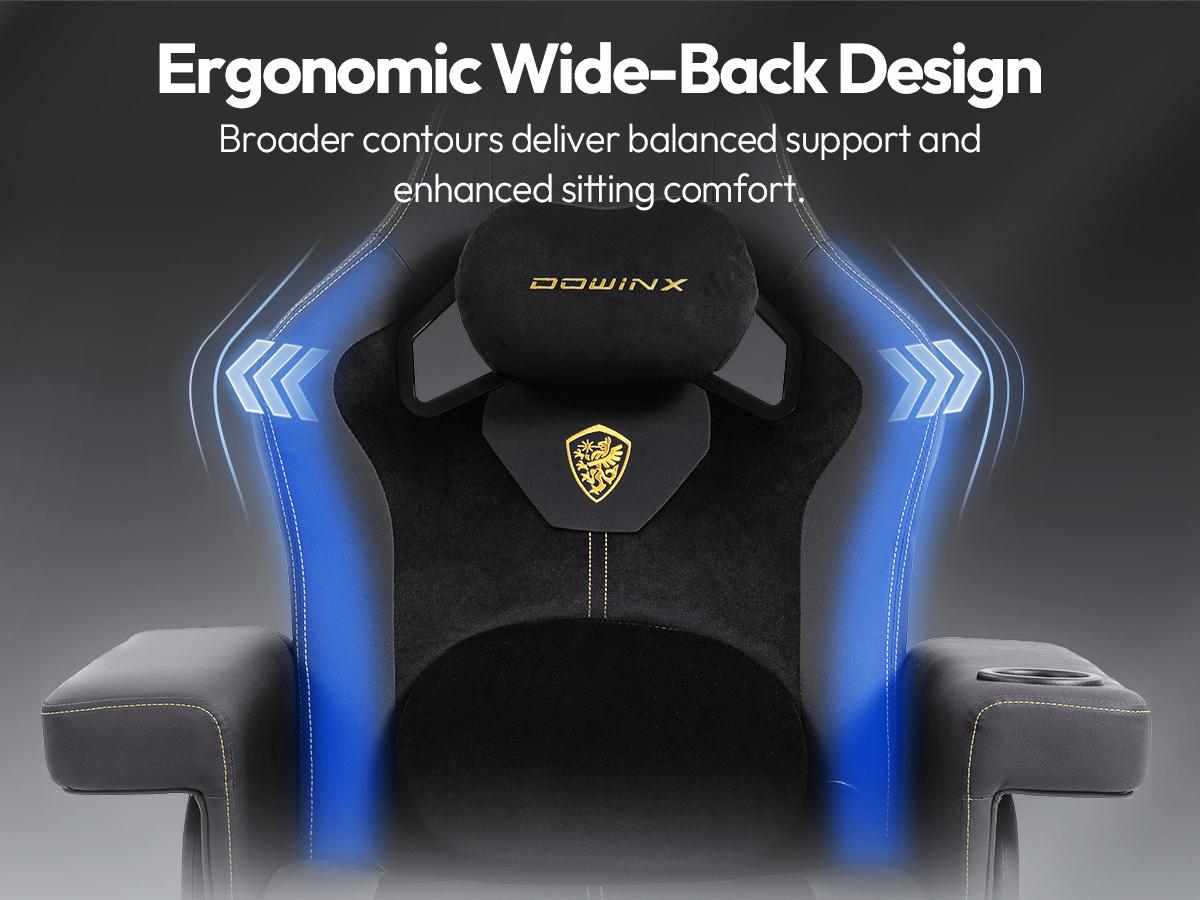 Dowinx Racing Style Gaming Recliner Chair with Massage Lumbar Support, Footrest, Cup Holder, Side Pouch, High Back Ergonomic Video Game Chair Reclining No Wheels Heavy Duty, Black Red Fabric/Leather