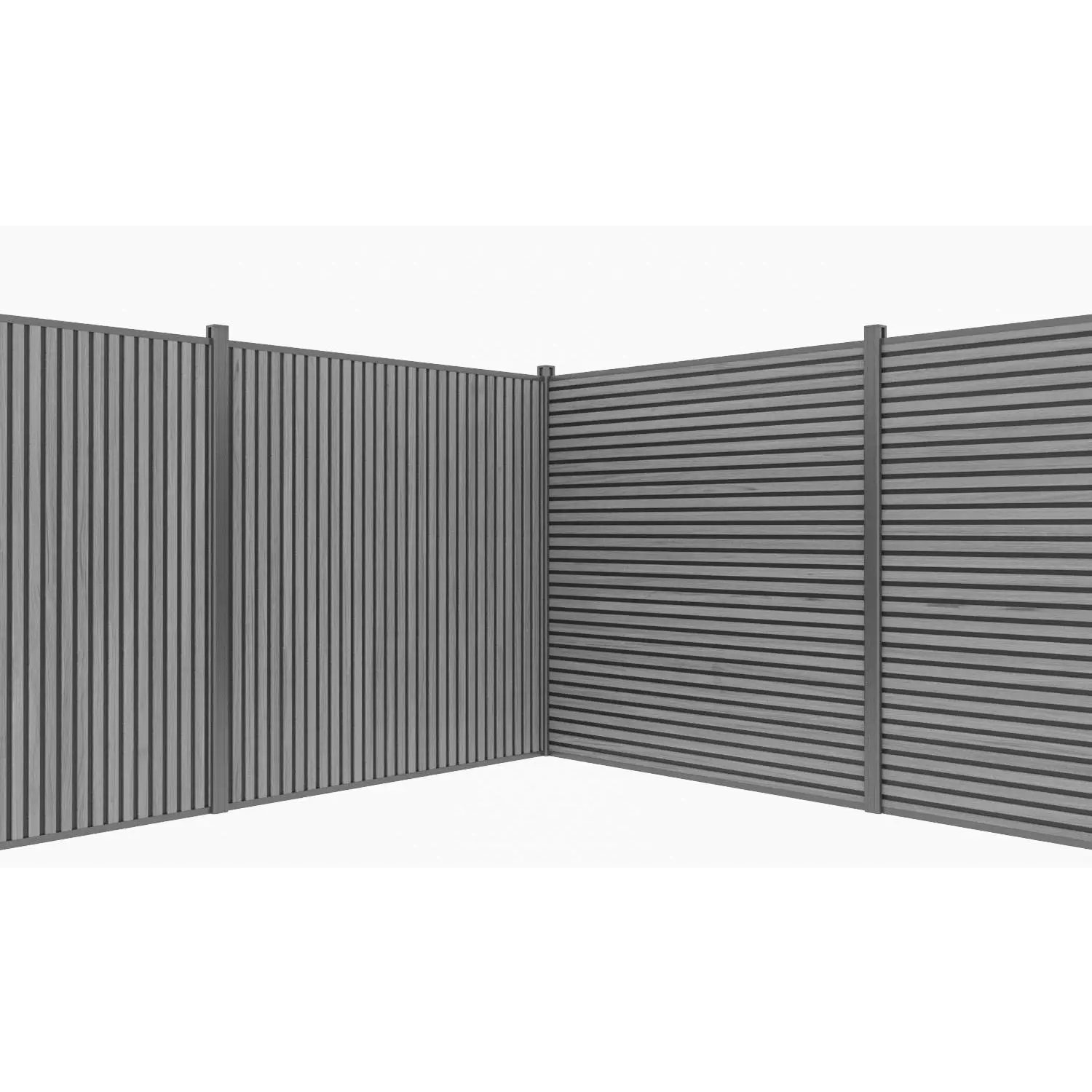 Slate Gray Heavy-Duty Slat Composite Fence Panels