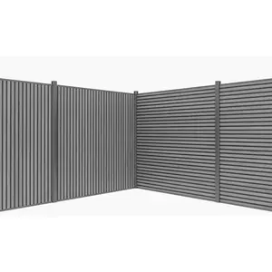 Slate Gray Heavy-Duty Slat Composite Fence Panels
