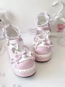 Margaret Sweet Cool Cute Jk Lolita Women's Shoes, Mary Jane Shoes, Thick Sole Platform Heels, Classic Lace Preppy Style, All Seasons Wear