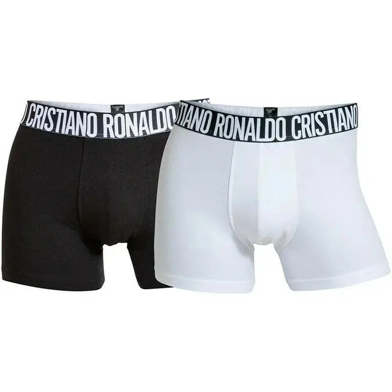 Cristiano Ronaldo CR7 Basic 2-Pack Trunk Boxer Briefs Underwear in White | Men's