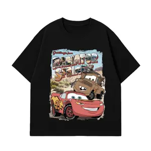 Retro Two Side Cars TShirt Tee, Cars Movie T-Shirt, Mcqueen and Mater Retro Vintage Unisex Anime Graphic Tee – Trendy Y2K T-Shirt Acid , Streetwear Casual Apparel Top, Manga Game Movie Lover Gift For Fans Merch