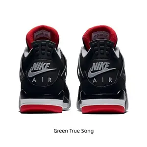 Black & Red Mid-Top Basketball Shoes - Breathable Mesh + Air Cushion for Court & Street Style