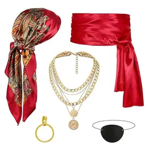 Pirate Costume Accessories Pirate Bandana Sash for Halloween Carnival Dress Up