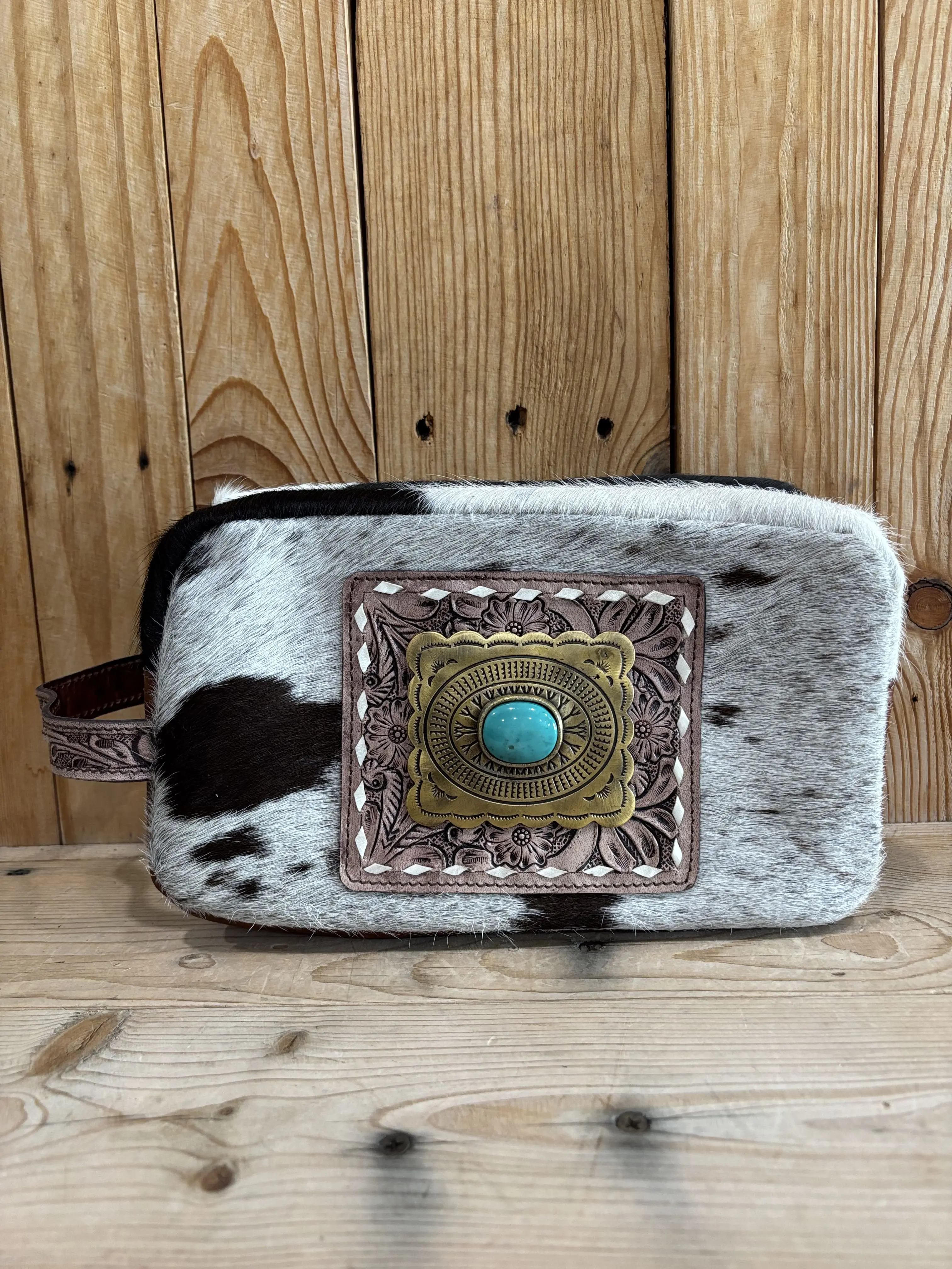 Cowhide Concho Makeup Bags!