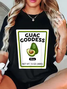 100% Cotton Halloween Matching Costume Guacamole Goddess Bottle Label T-Shirt
