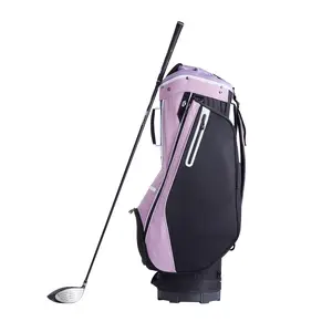VEVOR Golf Cart Bag with 14 Way Organizer Divider Top 36" Multiple Pockets Premium Cart Bag Durable Golf Bags with Handles & Dust Cover & Detachable Strap for Men & Women Black Purple
