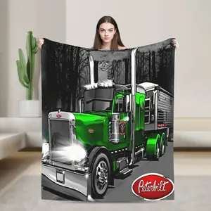 Peterbilt Truck Art Themed Blanket One-of-a-Kind Digital Print Machine Washable Multi-functional for Bedroom Guest Room Office Travel Sofa TV Watching Nap Perfect Holiday Birthday Gift for Christmas