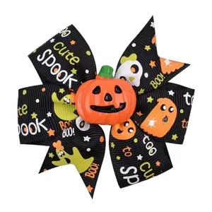Halloween Bows with Decor - Easy to Clip In - Ghost - Pumpkin - Bat - Spooky - Black Cat