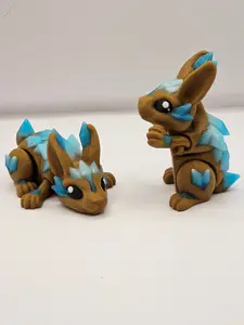 Crystal Rabbit 3D Printed-Articulating Figurine-Detailed-Posable