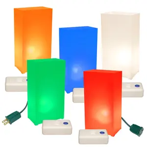 Electric Incandescent Luminaria Kit with LumaBases, Multicolor - Set of 10