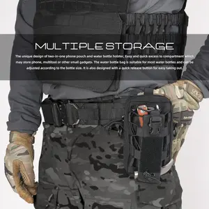 Men's Tactical Molle Sling Bag Multifunctional Molle Tool Bag Waist Slip Pocket Nylon Waist Pouch with Side Pocket Velcro Storage Lightweight Travel Outdoor Sports Daily Commuting Bag