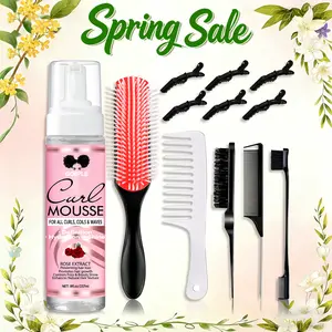 10 Counts Curl Mousse Kit Styling Mousse for Women Definition Curl Control Mousse Curl Enhancing Styling Hair Foam, Smoothing Shapes Hydration Shine Curly Hair Products Hair Mousse for Curly, Coils & Wavy Hair