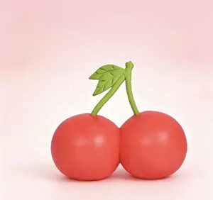 Cherry Squishy Fidget Hobby Stress Relief Toy with Inner Filling, Soft Stretch Squeeze Sensory Plaything, Cute Fruit Model with Satisfying ASMR for Hobby Collectors