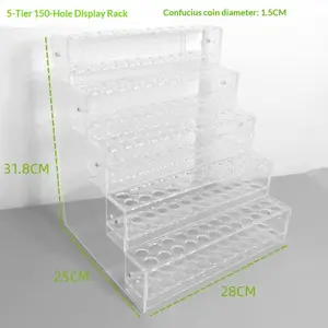 【RayRayDIYSHOP】5 Tier Acrylic Ladder Pen Holder Display Stair Step Organizer For DIY PEN Stationery Storage