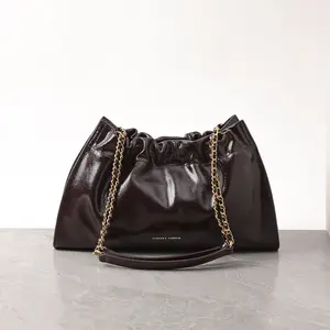 【Small size】Glossy leather single-shoulder/crossbody cloud bag