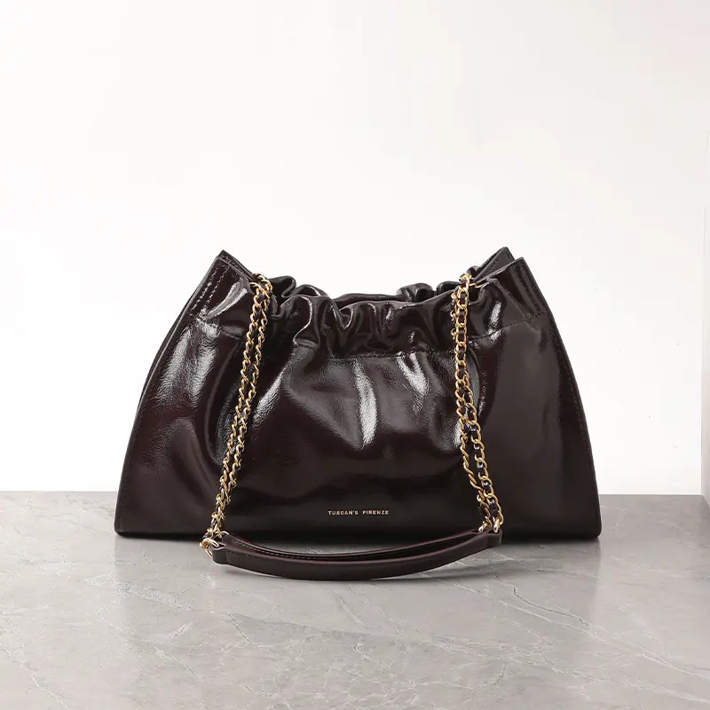 【Small size】Glossy leather single-shoulder/crossbody cloud bag 【Small size】Glossy leather single-shoulder/crossbody cloud bag