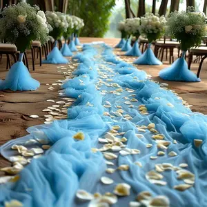 One piece of romantic wedding tulle fabric, specially designed for large wedding scenes, with a soft and dreamy texture. Suitable for wedding arch decorations, ceremony backdrops, banquet decorations, tent decorations, etc.