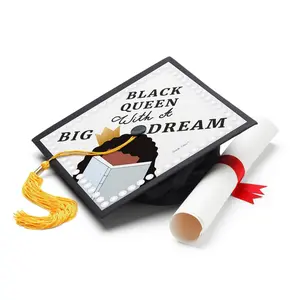 Black Queen With A Big Dream Graduation Cap Topper