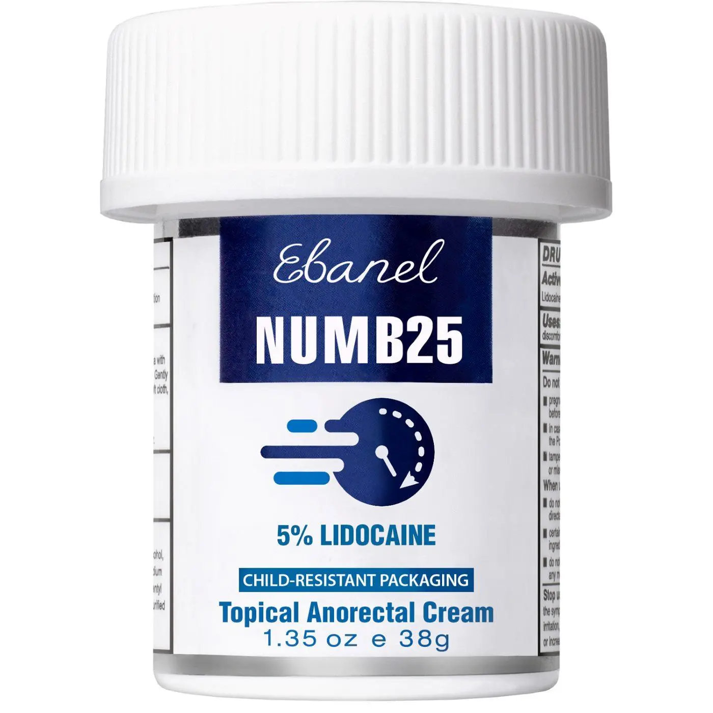 Ebanel Numb25, 5% Lidocaine Cream for Fast Pain, Itch & Burn Relief! 1.35oz Ebanel Numb25, 5% Lidocaine Cream for Fast Pain, Itch & Burn Relief! 1.35oz