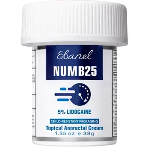Ebanel Numb25, 5% Lidocaine Cream for Fast Pain, Itch & Burn Relief! 1.35oz