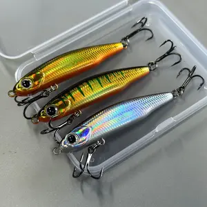 3-Pack Micro Artificial Fishing Lure Bait 7cm 8g Sinking Pencil, Laser Realistic Small Fish, Freshwater River Dogfish Trout Bass Lures Fishing Equipment