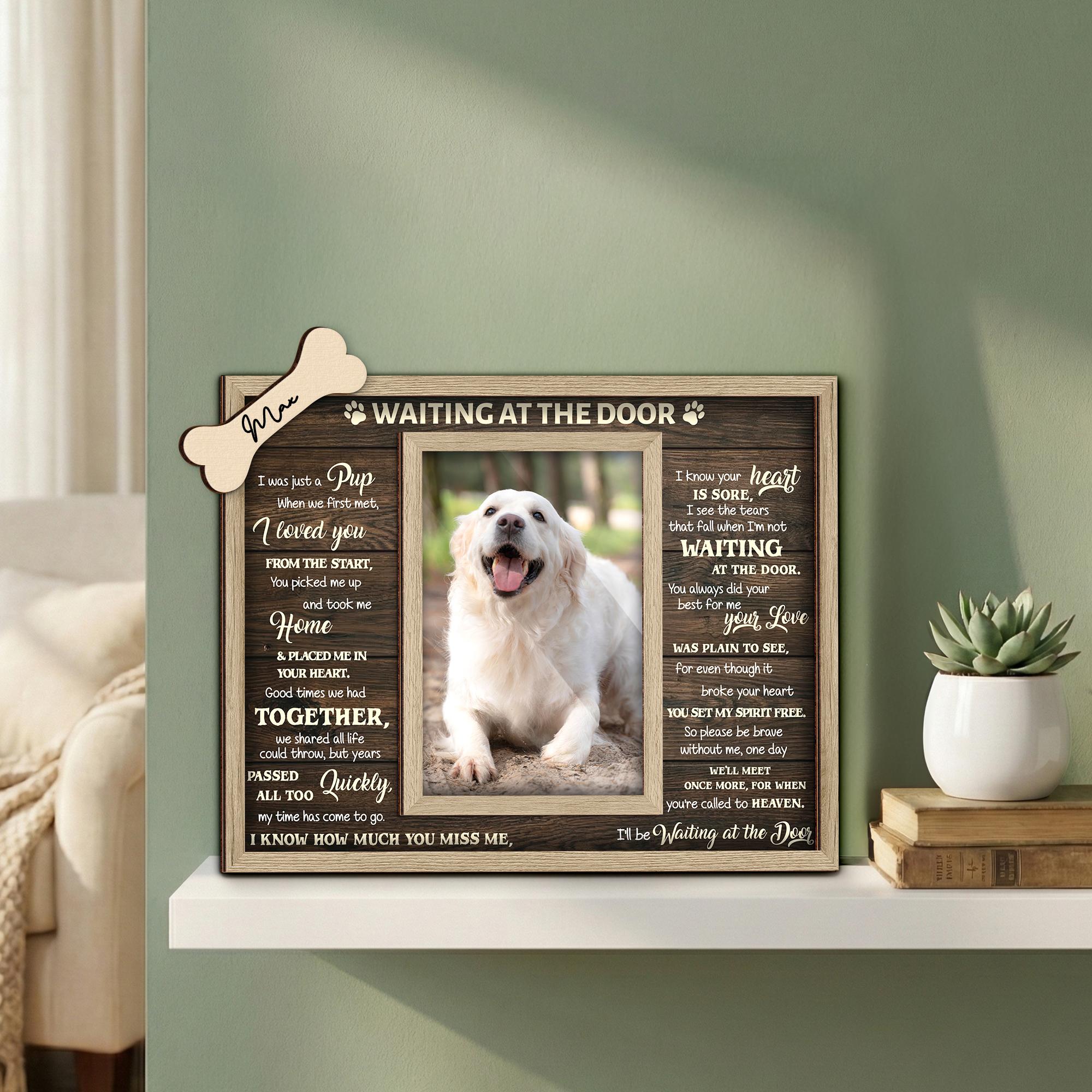 Custom Pet Memorial Frame, Personalized Wooden Picture Frame for Dog, Pet Loss Gift, Gog mom gift, Rainbow Bridge Remembrance, Dog keepsake