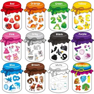 12 Pieces Magnetic Color Sorting Toys, 60 Color, Number & Math Symbol Magnets Early Educational Sorting Set for Refrigerator Whiteboard Baby Toddlers Kids