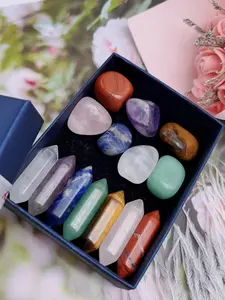 Natural Multicolor Crystal Stones, Hexagonal Pillars & Irregular Shapes, Gift Box Set, Gemstones And Crystals, Casual Style, All Seasons, Choking Hazard Warning