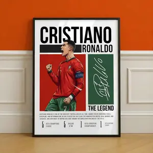Cristiano Ronaldo Poster Print Unframed, CR7 Portugal Football Legend Wall Art, Soccer Print